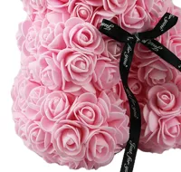 Маленький мишка из искусственных 3D роз Teddy Bear de Luxe 25 см Pink, розовый медведь Тедди