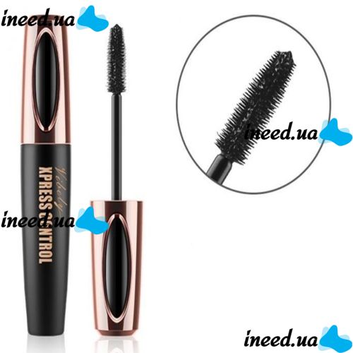 4D Vibely Xpress Control mascara with silk fiber, voluminous, waterproof with the effect of elongation 4D Black 10 ml