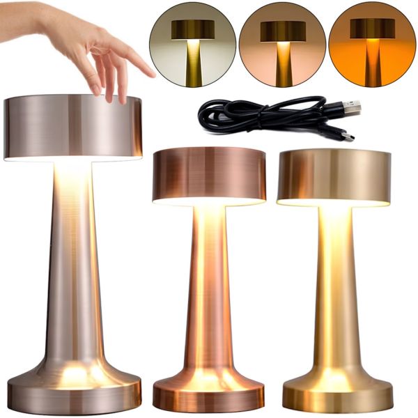 Светодиодная настольная лампа гантеля Led Desk Lamp WC100G барный светильник ночник 3 режима свечения с сенсорным датчиком для спальни, ресторана, кафе