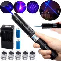 Laser pointer Laser Blue YX-B008 10000mW blue laser with replaceable nozzles up to 50 km, astronomical laser designator on battery B008