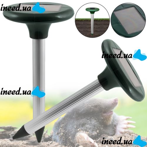 Відлякувач кротів і гризунів Solar Rodent Repeller ультразвуковий прилад кротовідпугіватель на сонячній батареї для відлякування шкідників