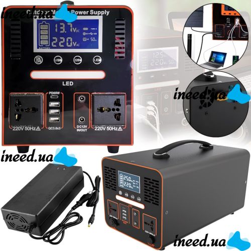 Portable Charging Station Sine 9563 600W 40A Universal Power Station with Pure Sine Wave for Charging and Connecting 220V USB Type-C Appliances