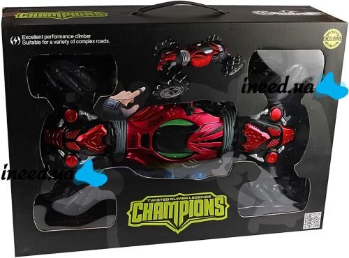 Трюкова машинка перевертиш Champions 2866 акумуляторний трансформер всюдихід на радіокеруванні і сенсорним управлінням жестами від руки Червоний