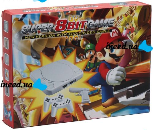 Retro console under the guise of Ps1 Super 8Bit Game TY-368 16 games, 8-bit game console with two joysticks and a pistol for TV LH-999