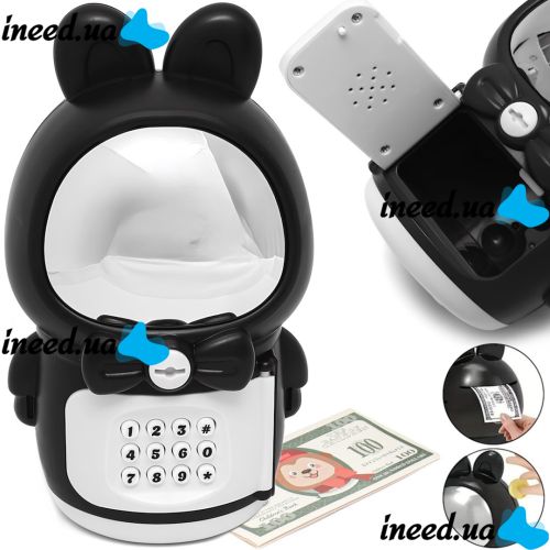 Детская электронная копилка сейф Space Piggy Bank 8662D с кодовым замком и купюроприемником, сейф-копилка для бумажных купюр и монет на батарейках