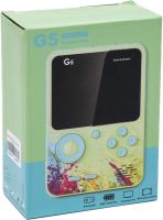 Portable Mini Gaming Console with Joystick Game Player G5 for 500 Built-in Games, Pocket Retro TV Set-top Box AV Micro USB Pink