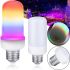 Світлодіодна декоративна лампочка LED Flame Light E27 9W з RGB ефектом полум'я у формі кукурудзи в патрон кольорова лампа 2200K з імітацією вогню