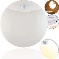 Настінний світлодіодний світильник Sanso LED 15W-NW-SE з датчиком руху, стельовий акумуляторний круглий ліхтар BT001 4000K IP44 на стіну Білий