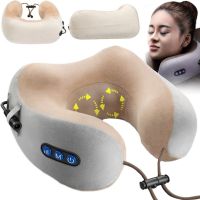 Беспроводная массажная подушка Gelius Smart Pillow Massager GP-PM001 для снятия усталости и напряжения шеи с подогревом и вибрацией на аккумуляторе