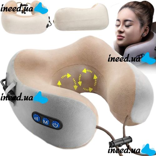 Беспроводная массажная подушка Gelius Smart Pillow Massager GP-PM001 для снятия усталости и напряжения шеи с подогревом и вибрацией на аккумуляторе