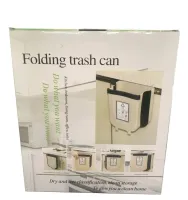 Складне навісне відро для сміття контейнер на двері Foltable Trash Bin Can в кухню або ванну, розкладне відро бак для сміття на дверцята коричневе
