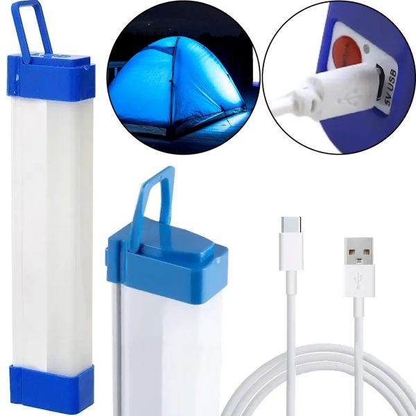 Rechargeable Hanging LED Lamp Bailong BK-700 80W with Magnets and Hook 72 cm, Emergency USB Flashlight Lamp from T700 Battery for Camping