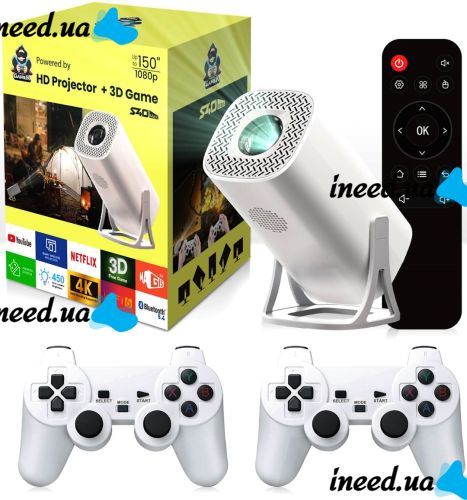 Портативний проектор HD Projector 3D Game Game S40 Max світлодіодний ігровий проектор із джойстиками та пультом 4K домашній кінотеатр із Wi-Fi USB 1.8 ГГц