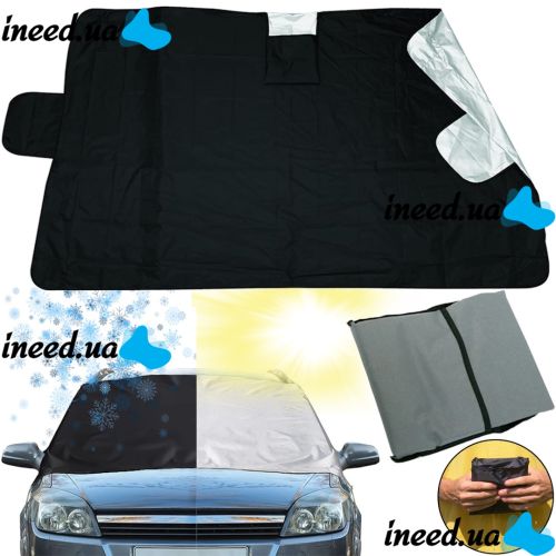 Protective cover against freezing on the windshield of a car Weather Force 360 all-season mat cover on the windshield from snow, ice and sun 160x120 cm