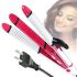 Multifunctional Triple Curling Iron 3 in 1 Gemei GM-2966 for Styling and Curling hair, Multi-styler, Crimping Crimper for Straightening Pink