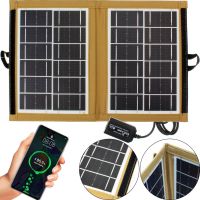 Foldable Solar Panel Battery Solar Panel CCLamp CL-670 7W with USB Output for Phone Charging, Portable Charging Station Transformer from the sun