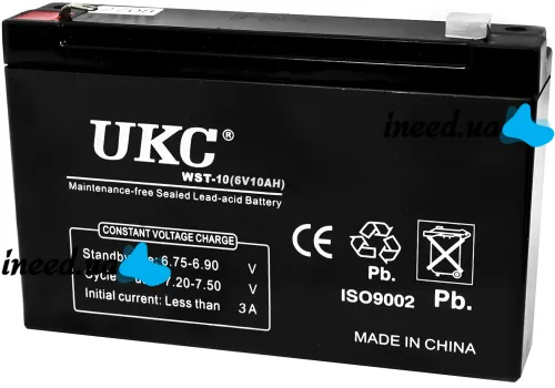 UKC 6V 10Ah WST-10 universal lead-acid battery 6V 10Ah for commercial equipment and toys
