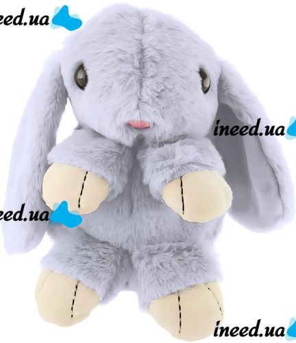 Музичний плюшевий зайчик Repeat Happy Rabbit FJ8888 White дитяча м'яка іграшка заєць із підсвічуванням і звуковими ефектами на акумуляторі від USB