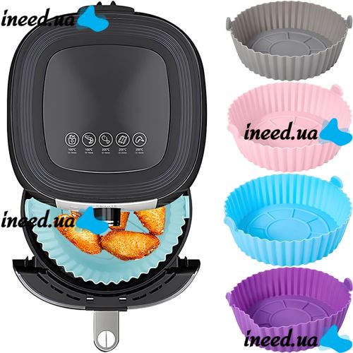 Silicone baking dish Food Grade Silica 880-2 universal round mold with handles 16 cm tray for frying and baking in a deep fryer