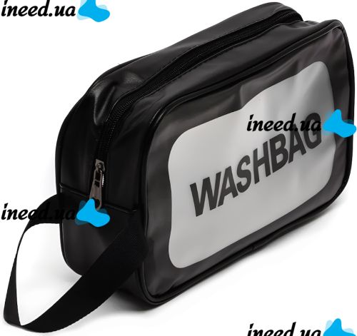 Косметичка органайзер для зберігання косметики Washbag XL-1018 прозора Дорожня сумка, водонепроникний несесер на блискавці з ручкою Travel Bag