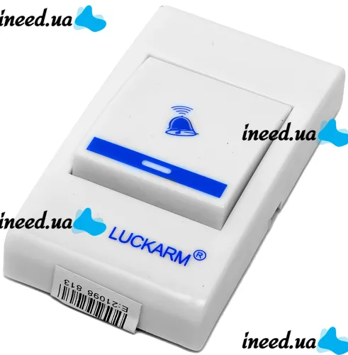 Дверной звонок Luckarm Intelligent D9688 беспроводная кнопка на батарейках, передатчик сигнала и приемник на 32 мелодий для входной двери до 150 м