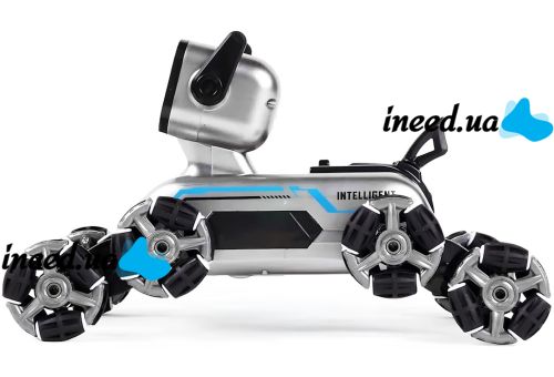 Трюкова собака робот Champions Stunt Robot Dog восьмиколісний щеня зі звуковими і світловими ефектами на радіокеруванні пультом і жестами USB