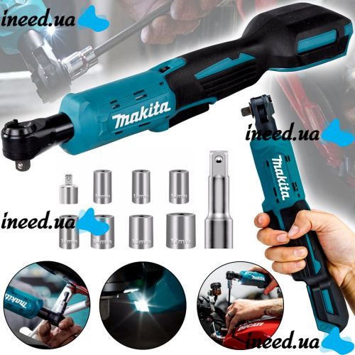 Акумуляторний кутовий гайковерт тріскачка Makita DWR180Z 48V безщітковий електроінструмент для відкручування і закручування болтів і гайок 1/2 X-474