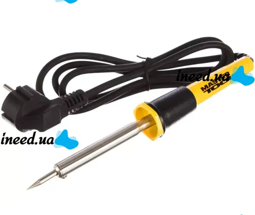 Contact electric soldering iron Mastertool 44-0009 80W electric soldering iron on a stand for joining and soldering parts and wires from the 220V WL-9 network