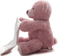 Soft Children's Toy Peekaboo Bear Teddy Bear 33 cm Musical Interactive Playing Hide-and-Seek Talking Bear from 6 Months Old Pink Peekaboo