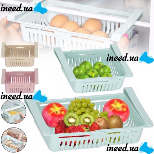 Stretchable Hanging Storage Rack TM18013 sliding refrigerator organizer TM18013 hanging container, sliding shelf, food storage basket