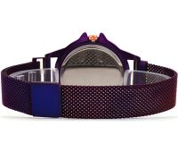 Жіночий наручний годинник Flower Diamond Rotation Watch Purple WJ-8052 з обертовим роторним циферблатом і ремінцем на магнітній застібці Фіолетові