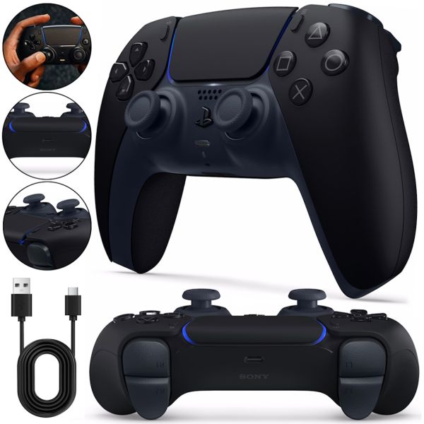 Беспроводной джойстик геймпад Sony PlayStation DualSense PS5 Black аккумуляторный игровой контроллер с микрофоном для приставки Черный