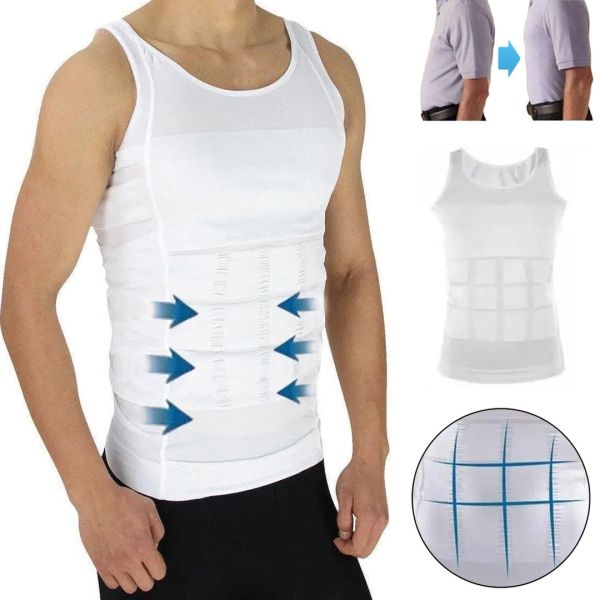 Slimming T-shirt for Men Slim'n Lift men corrective men's underwear White, Men's Corrective T-shirt Slim & Lift fo Men White