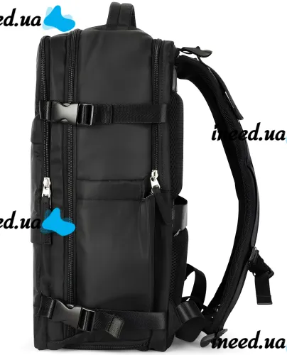 Рюкзак для ручной клади в самолет Quentin J3279 Черный для ноутбука 15.6" дорожная сумка для путешествий с USB портом Wizz Air Ryanair для самолета