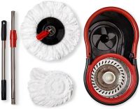 Комплект швабра з турбо віджимом і відром Spin Mop 360 10 л набір для прибирання та миття підлоги Magic Mop телескопічна швабра з насадкою з мікрофібри
