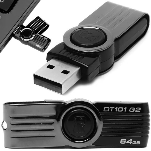 USB Flash 64GB флешка Kingston DataTraveler DT101 G2 флеш-накопитель, карта памяти, USB-накопитель для хранения документов, фото и видео 64Гб