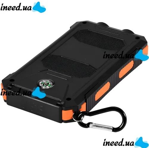 Портативное зарядное устройство HOCO J164 Power Bank 8000mAh с солнечной панелью и фонариком Solar 10W внешний аккумулятор повербанк для зарядки