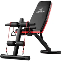 Adking AD-DB1894 folding sports equipment with expanders for back and abs training up to 120 kg Adjustable sports bench YSC-02