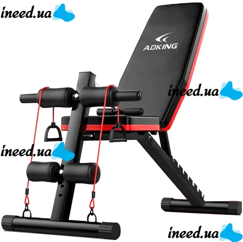 Adking AD-DB1894 folding sports equipment with expanders for back and abs training up to 120 kg Adjustable sports bench YSC-02