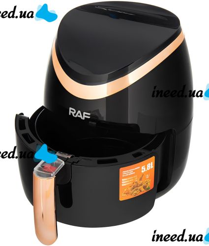 RAF Air Fryer R.5234B 5.8L Oil-Free Electric Air Fryer RAF Air Fryer R.5234B 7 programs 1500W Black