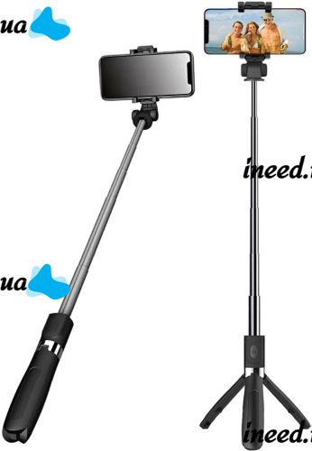 Selfie Stick Tripod Selfie Stick L01 70cm Telescopic Tripod for Selfie, Monopod Tripod with Holder for Phone with Bluetooth Remote Control L-01