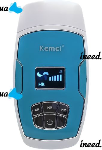 Kemei KM-6813 Laser Photoepilator Home Epilator with Display, Body Hair Removal Device with Replaceable Cartridges 3 Modes 120,000 Flashes