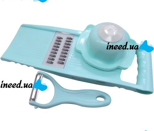Ручна терка Vegetable Cutter DT-17 5 в 1 кухонний слайсер, овочерізка для чищення та нарізання овочів і фруктів, плоска шинкування зі змінними насадками