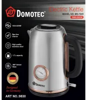 Electric kettle Domotec MS-7849 for 1.7L tabletop disk electric kettle Domotec 2200W with thermometer and automatic unplugging