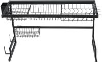 Сушарка для зберігання посуду над раковиною Storage Shelf Sink Rack XL - 738 двоярусна полиця для сушіння, настільний органайзер на мийку XY-6203 Чорний