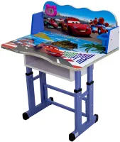 Bambi Disney Cars B-43507 Children's Desk and Chair Set: Lightning McQueen, Height-Adjustable Desk and Chair with Bookrest, Blue