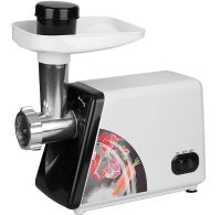 Kitchen electric meat grinder Bitek BT-3367 3200W with sausage and kebbe nozzles and pusher, Household electric meat grinder Vitek 3200W White