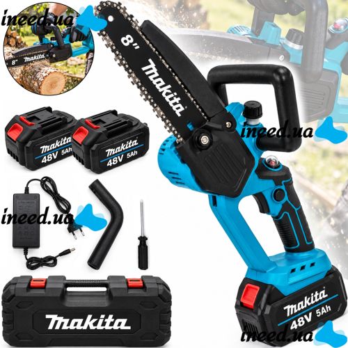 Makita DUC101Z 48V 5Ah 8" Cordless Mini Chain Saw for 2 Batteries, Brushless Electric Saw with Semi-Automatic Chain Lubrication in a Makita Case