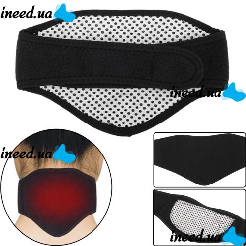 Турмаліновий масажний комір Sunroz Self Heating Neck XL-314 з магнітами, шийний пояс з магнітними вставками Бандаж на шию з підігрівом