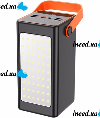 Portable Power Bank HOCO J107 90000 mAh 22.5W Flashlight External Battery Charger HOCO 4USB 1TYPE-C POVBANK 4USB 1TYPE-C for charging Black
